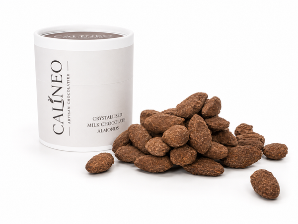 Calineo, Milk Chocolate Crystallised Almonds – Luxury Gourmet Tubes 80g