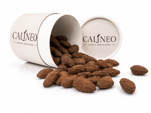 Calineo, Milk Chocolate Crystallised Almonds – Luxury Gourmet Tubes 80g