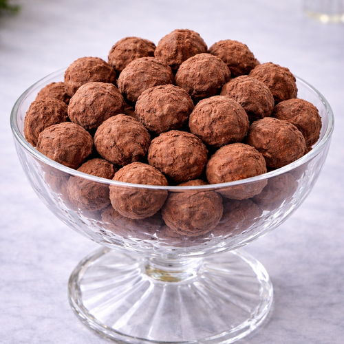 Dark Chocolate Cocoa Dusted Caramelised Hazelnuts