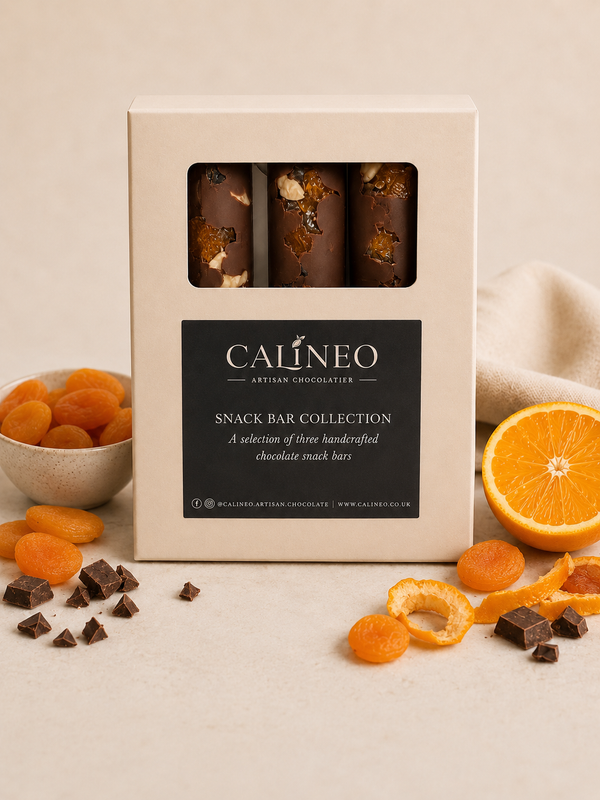 Apricot, Orange & Almond Luxury Chocolate Snack Bar Selection – Box of 3