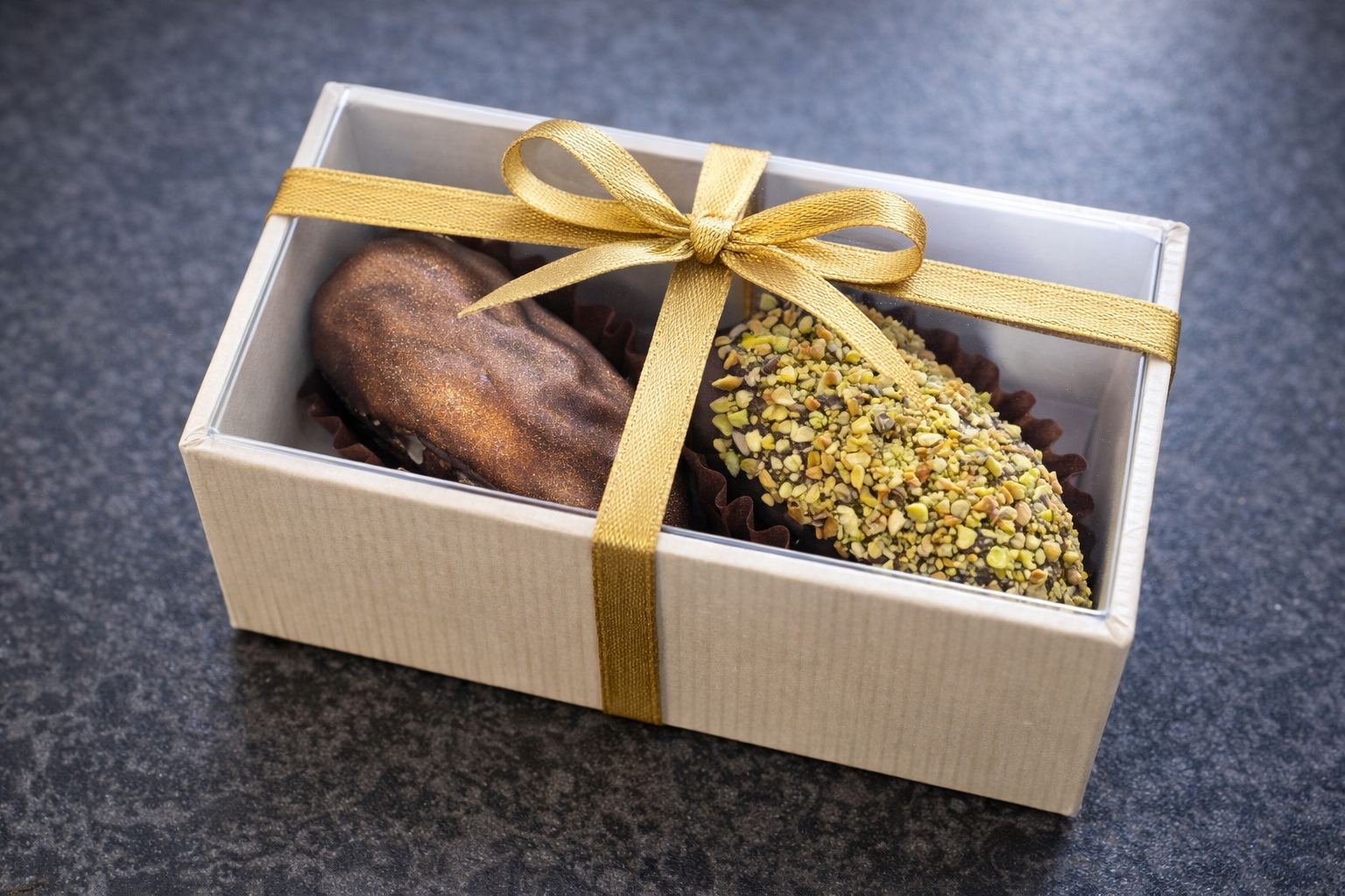 Luxury Stuffed Large Medjool Dates – Selection Box (2 Pieces) (min 50 units, intervals 25 there after)
